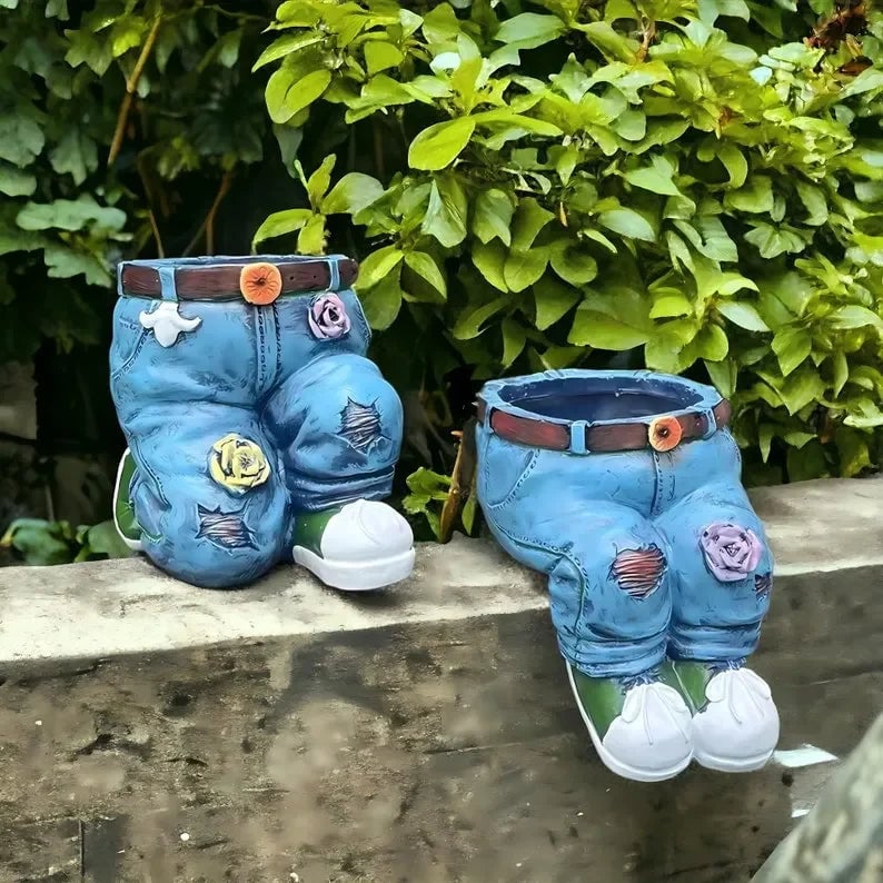 Uniquely Crafted Denim Flower Pots