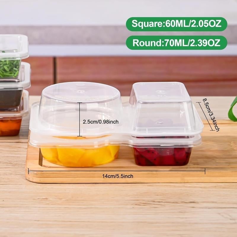 🔥Buy More Save More🎁Reusable Double Compartment Condiment Container Snack Container