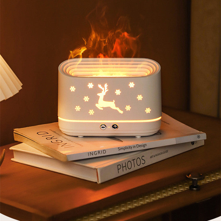 (🎄EARLY CHRISTMAS SALE - 50% OFF) 🎁Elk Flame Humidifier Lamp Christmas Home Decorations