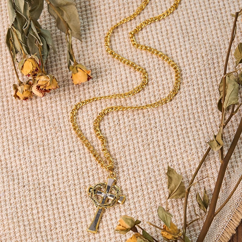 ✝️100% Handmade Crown Of Thorns Cross Necklace