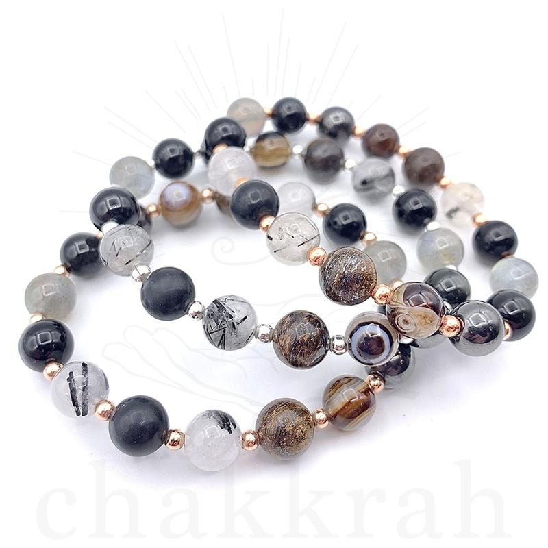 Shield III Shungite & Labradorite Bracelet with 8 Premium