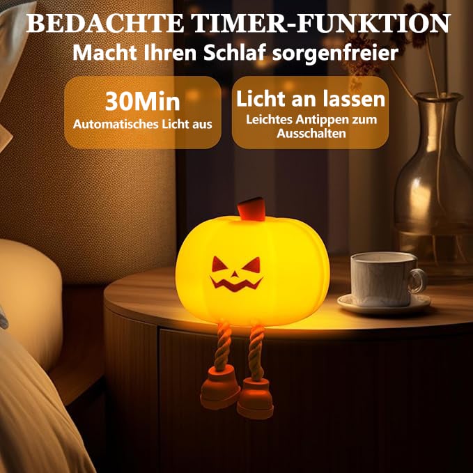 🔥Heißer Verkauf🎃Halloween-Kürbis-Klapp-Nachtlicht💡3-stufig dimmbar