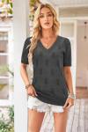 Arach&Cloz Womens Fashion Spring Summer Tops 2024 Short Sleeve Sweaters V Neck Lightweight Thin Knit Clothes Blouse