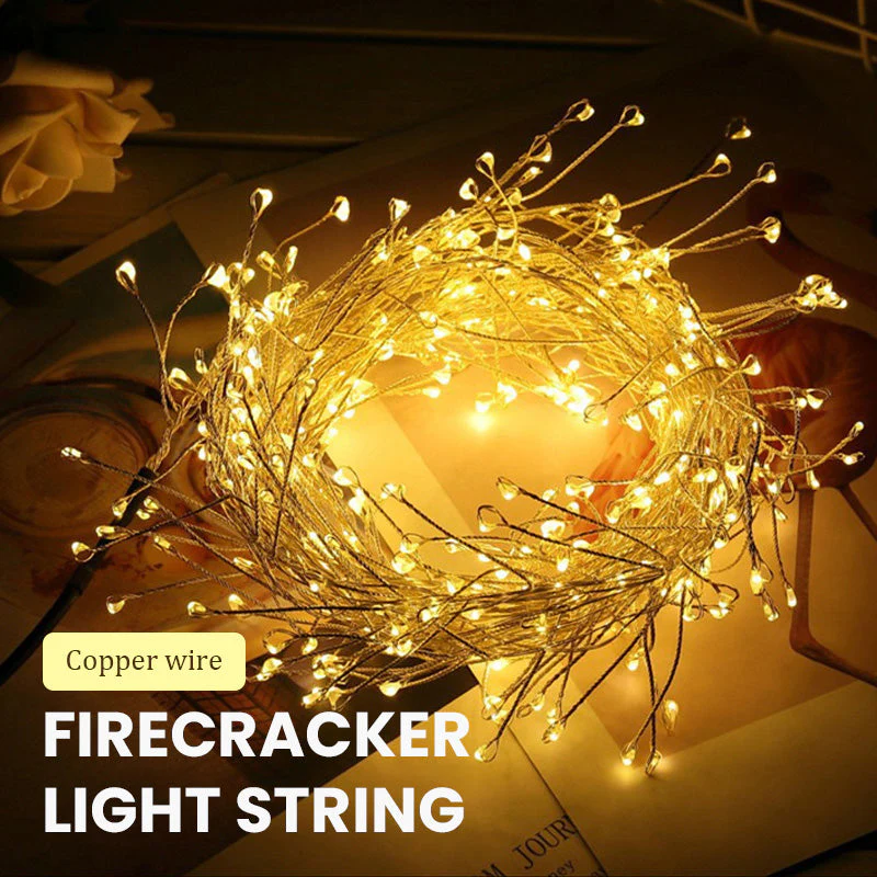 🔥Dexcitement™ Feuerwerkskörper-Lichterkette aus Kupferdraht (USB FERNBEDIENUNG 8 FUNKTIONEN)