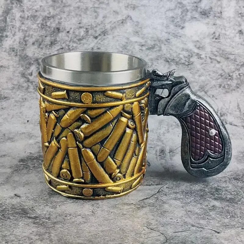 (🔥Last Day Promotion - 50% OFF)Stainless Steel Bullet Pattern Beer Mug