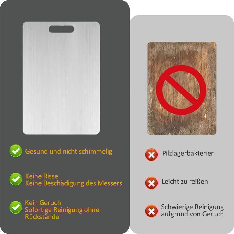 🔥Letzte Tagesaktion 49% RABATT - Beidseitiges Schneidebrett aus Edelstahl