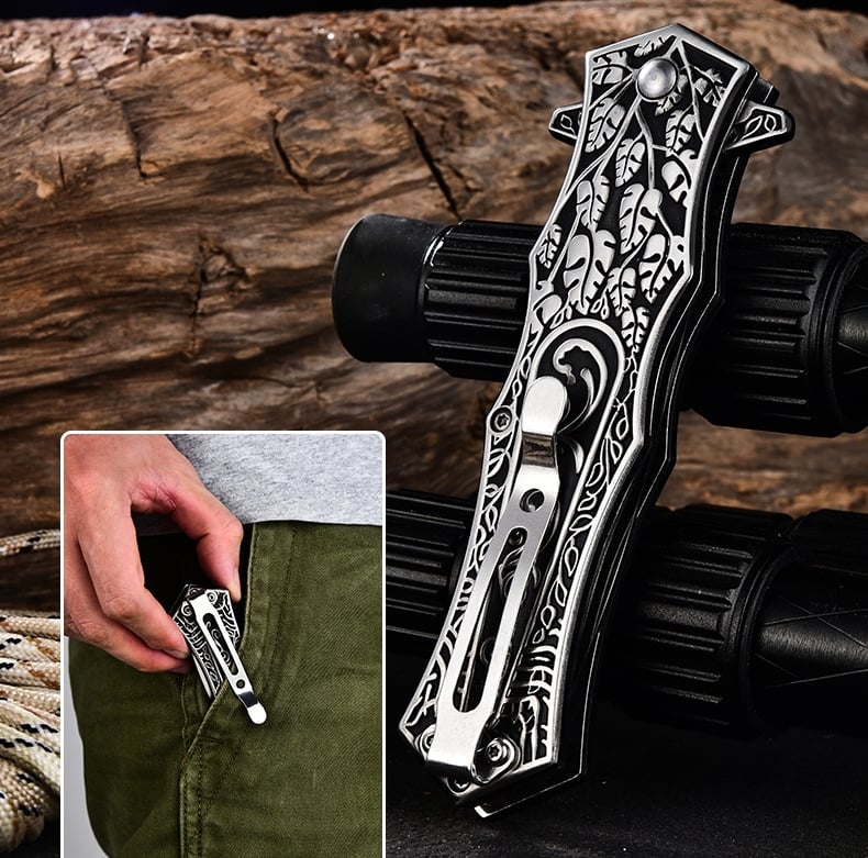 🔥Christmas  Promotion - SAVE 70%🎄- Automation Folding Knife SAILTUB™ Obsidian Hunter