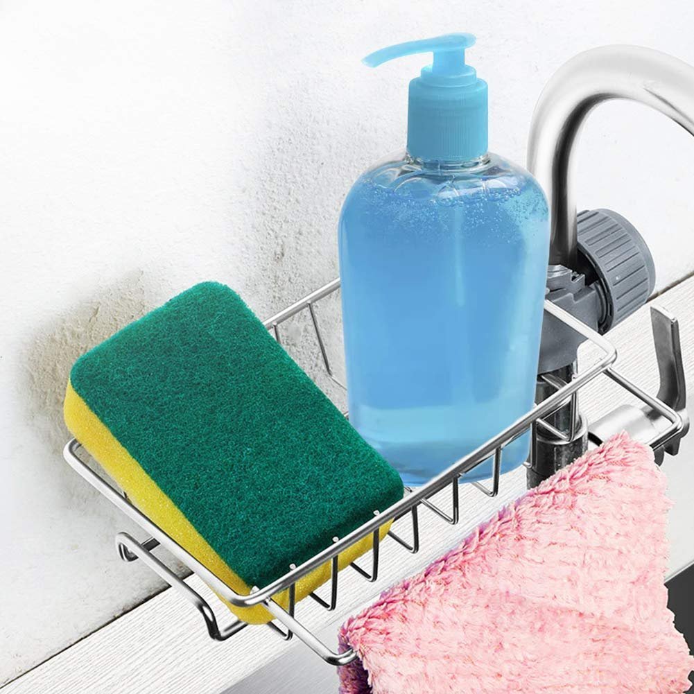 (🔥LAST DAY PROMOTION - SAVE 50% OFF)👩‍🍳Stainless Steel Faucet Rack-A Perfect Storage Accessory for Your Kitchen（🌟Buy 3 Get Extra 20% OFF）