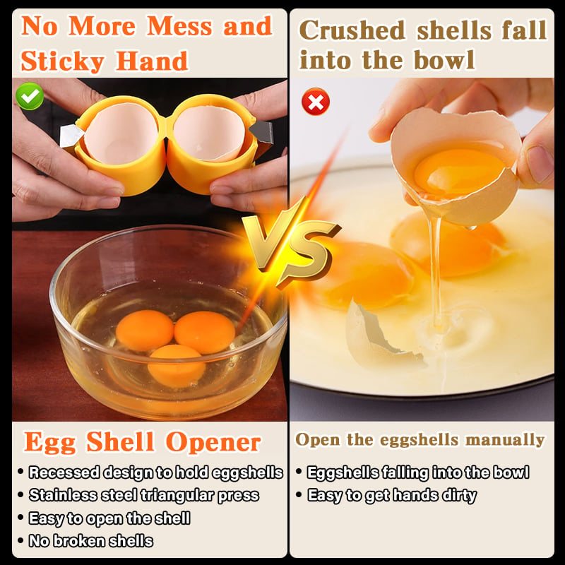 🔥Last Day 49% OFF🔥Efficient Egg Cracking Tool, Handy Egg Separator, 🔥BUY 3 GET 1 FREE