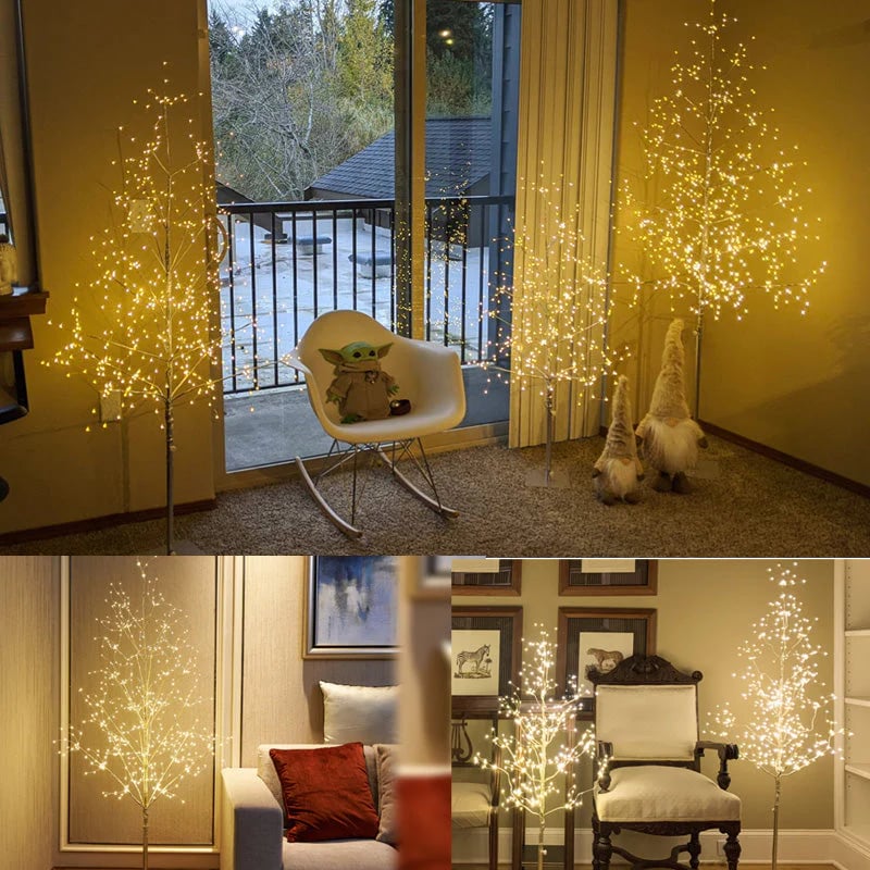 ✨4' Pre-Lit Starburst Gold Artificial Christmas Tree with 500 Warm White Twinkling LED Lights🎄🌟