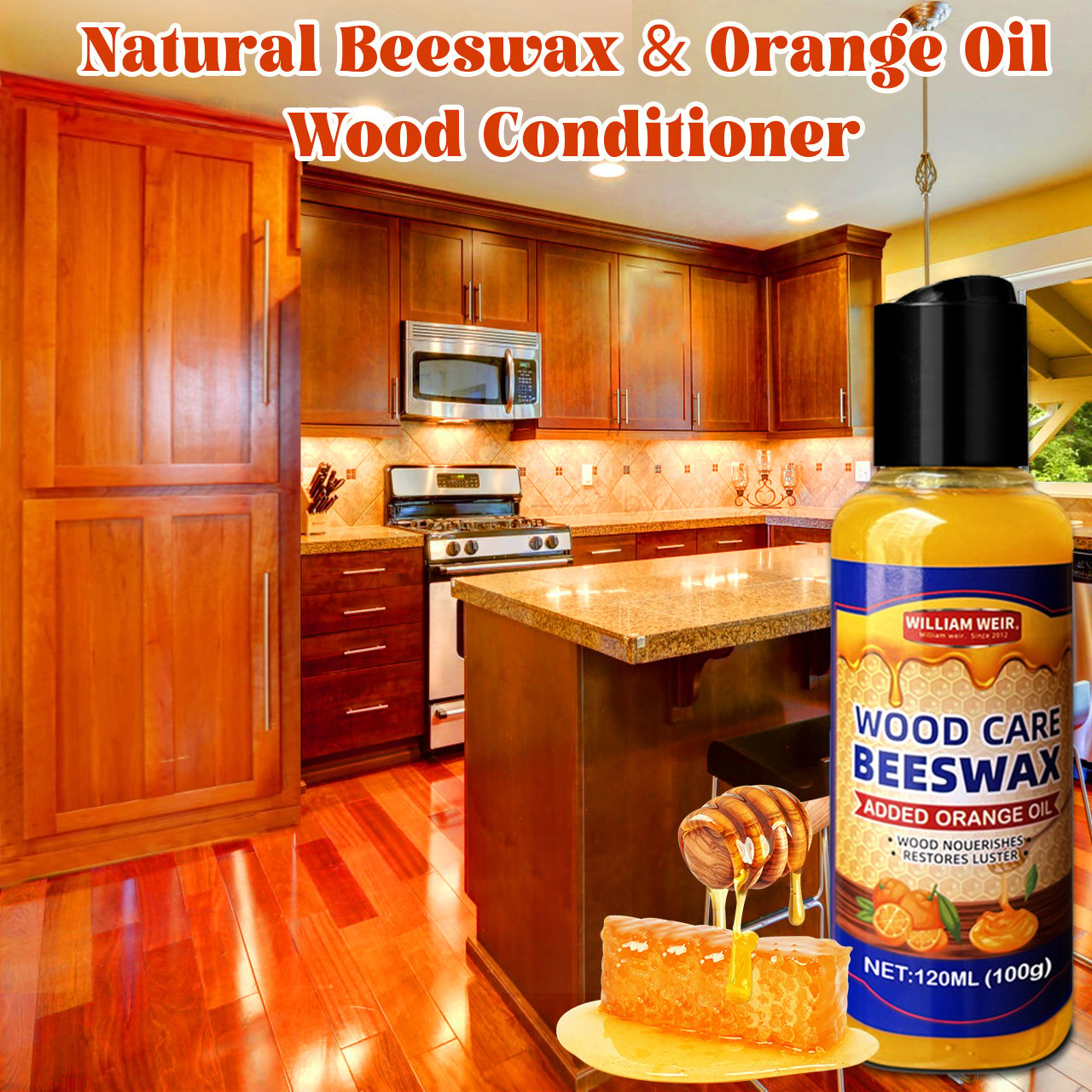 (🎉Last Day Promotion 50% OFF) Natural Beeswax & Orange Oil Wood Conditioner