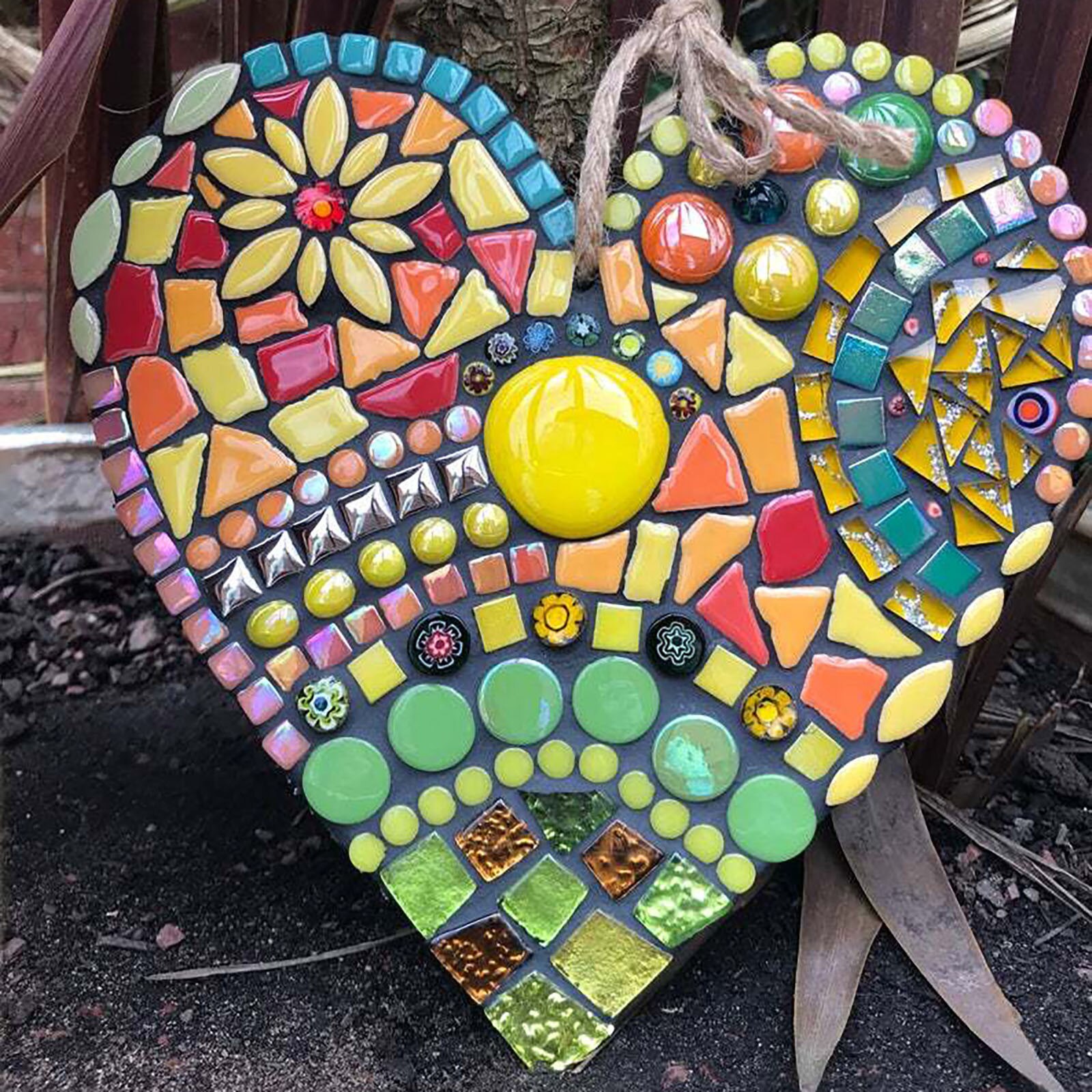 🔥Handmade Large garden mosaic heart🔥Buy 2 Get Free shipping