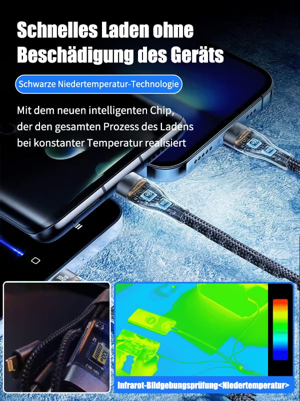 🔥Letzter Tag 50% RABATT -Transparentes, leuchtendes 3-in-1-Datenkabel mit Aufladung