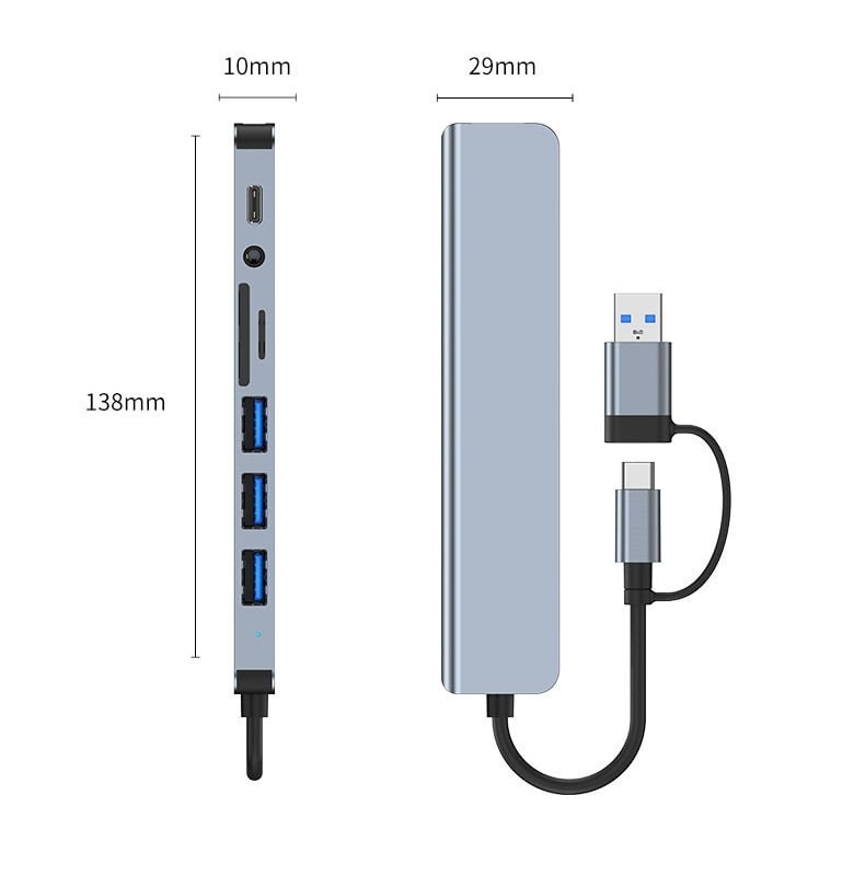 🔥Last Day Promotion 70% OFF🔥8 in 1 USB C Hub Multi-Port Adapter