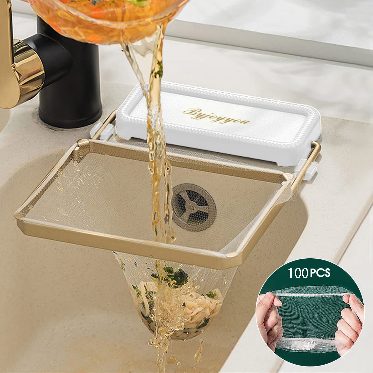 (🔥Last Day Promotion- 50% OFF)Kitchen Residue Filter Screen Holder(🔥Includes 100 nets)