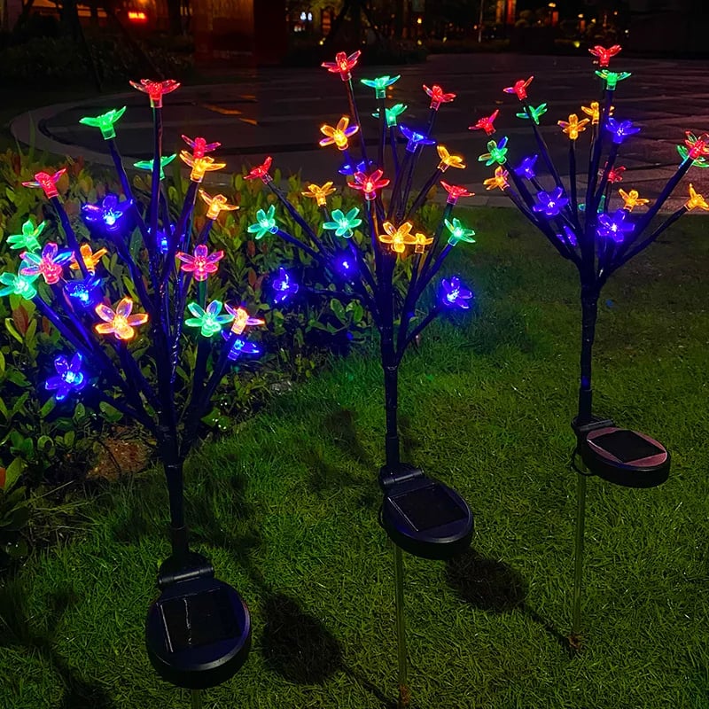 💥LAST DAY SALE 50% OFF💥Waterproof Cherry Blossom Multicolor Solar Garden Lights