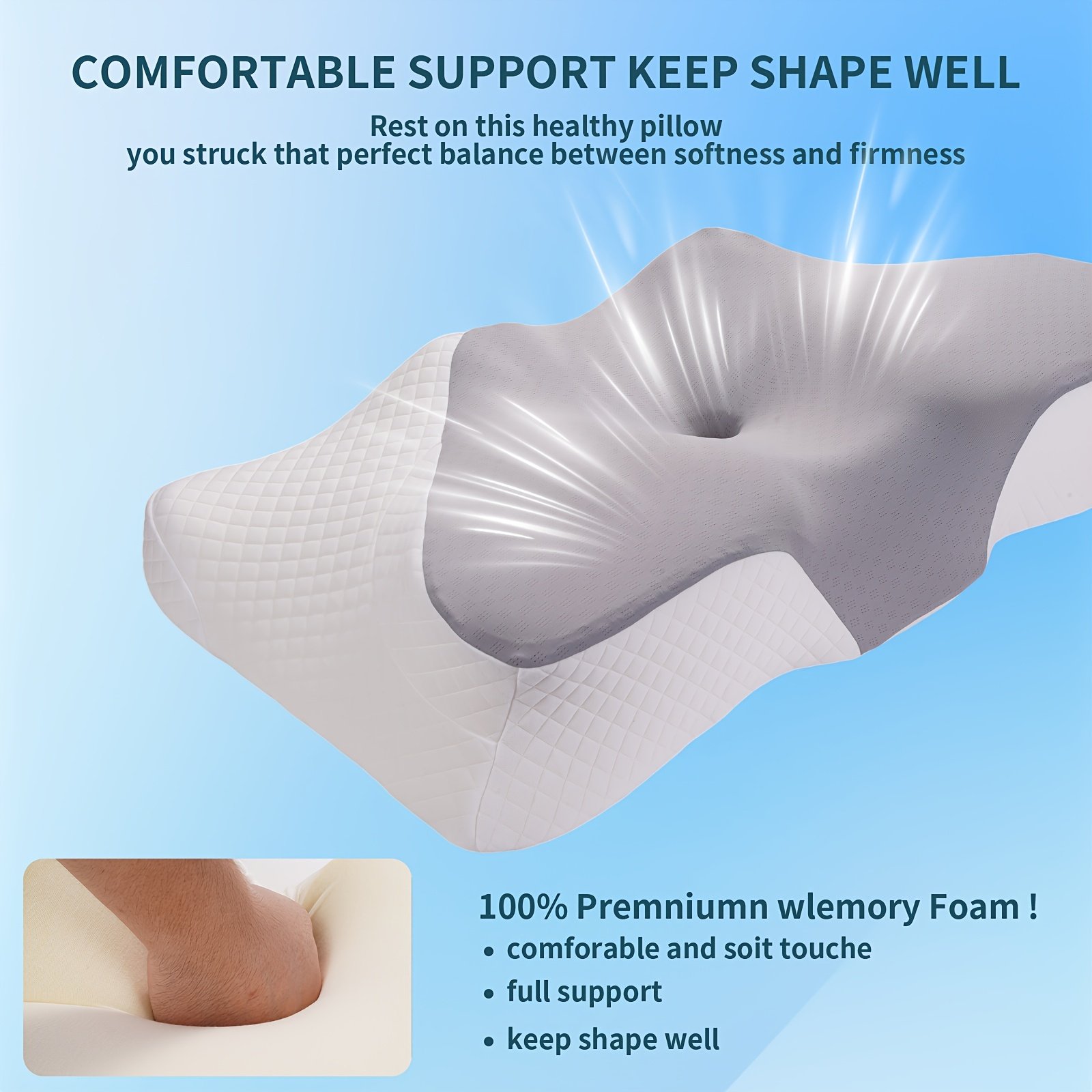 🎁TikTok Last Day Sale - 70% OFF💤Butterfly-Shaped Memory Foam Orthopedic Pillow
