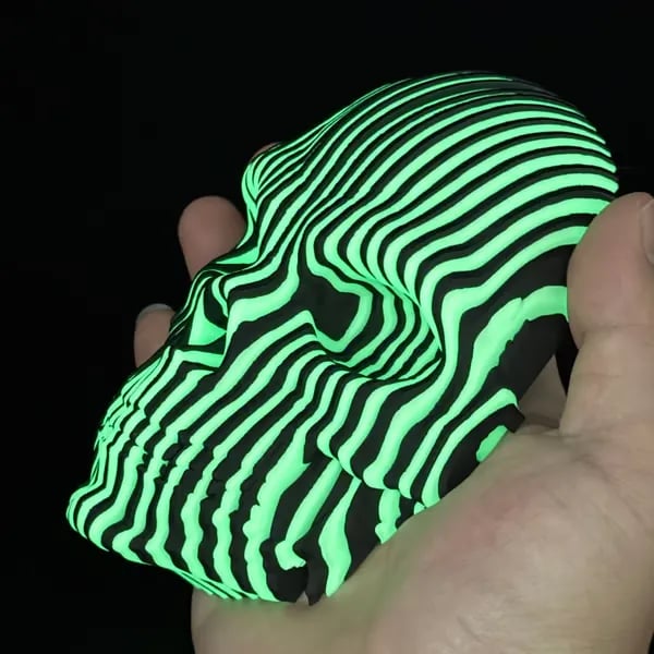 🎁Last Day Sale - 70% OFF🎉Halloween Decor-3D Printed Luminous Quantum Skull , Glow in The Dark Quantum Skeleton Head