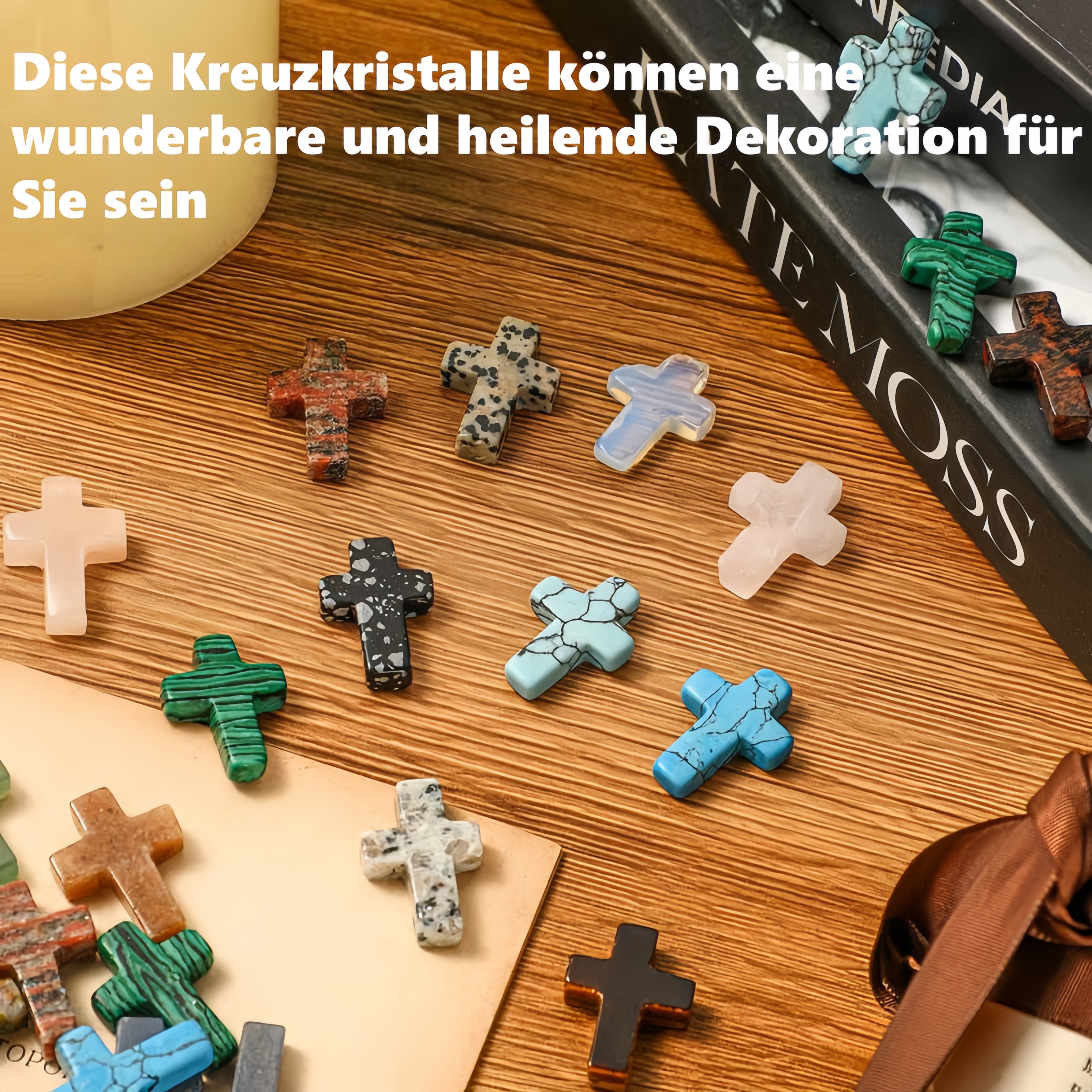 ✝️ Handgefertigte Kreuze aus natürlichem Kristall