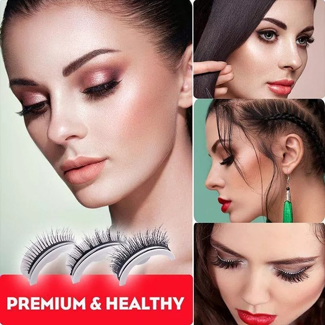 (Christmas Hot Sale- 48% OFF) Reusable Self-Adhesive Eyelashes- Buy 3 Get 3 Free