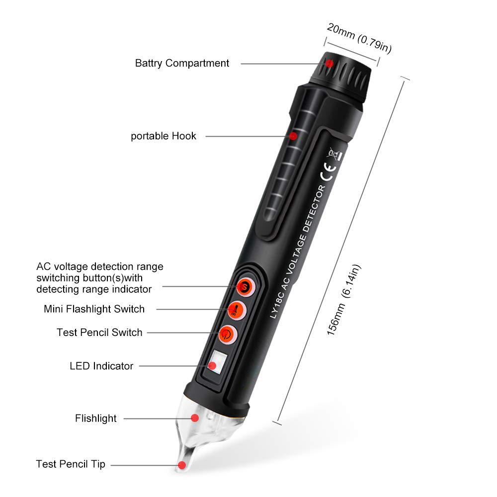 Hot Sale-AC/DC Voltage Test Pencil, 12V/48V-1000V Voltage Sensitivity Electric Compact Pen