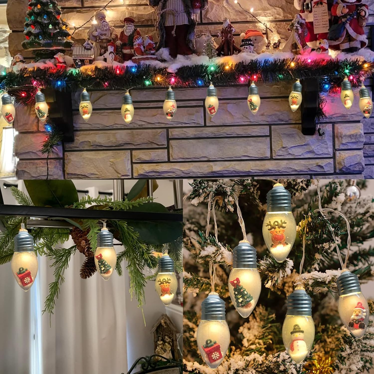 🎄Christmas Vintage Decor String Light - 1Meter-6 Led Bulbs String Lights