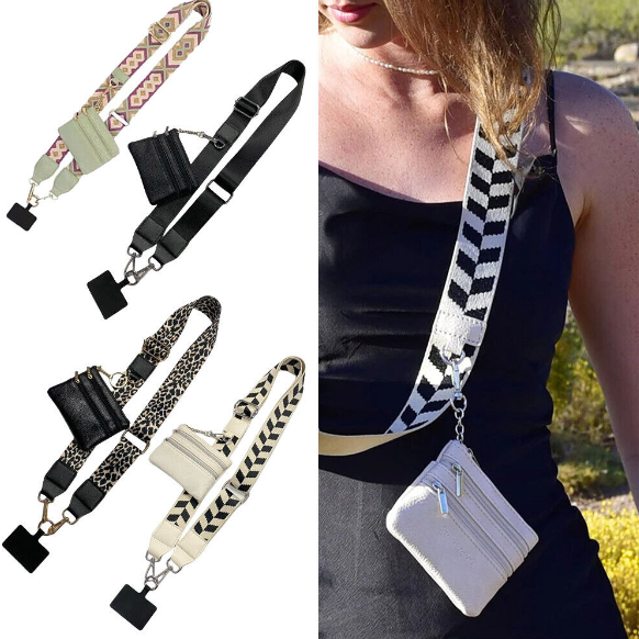 (🌲Early Christmas Sale - 49% OFF)Phone Strap with Zippered Pouch, 🔥Buy 2 Free Shipping