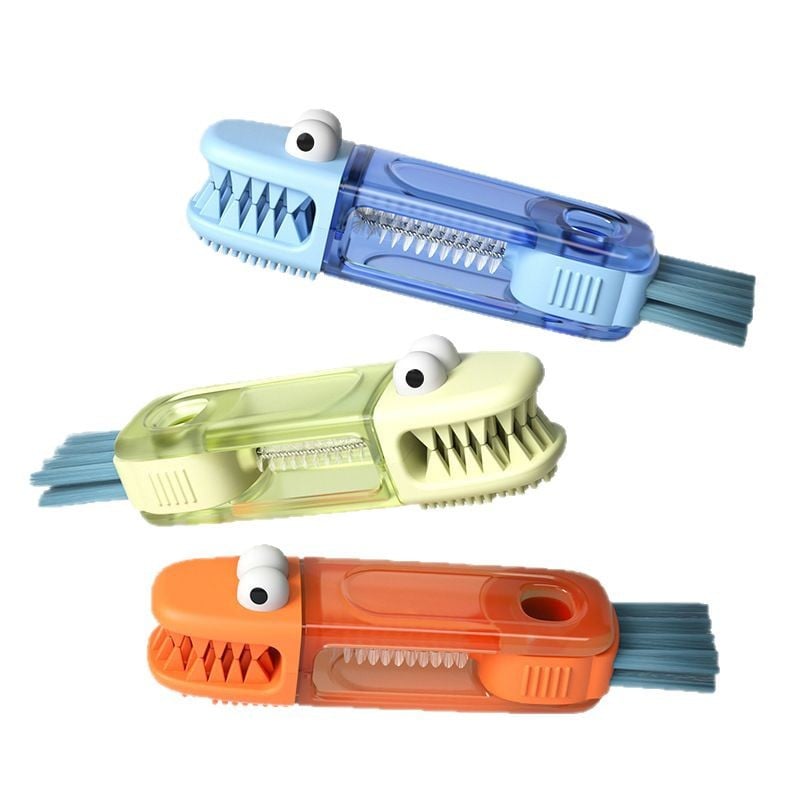 🔥Last Day Promotion 70% OFF🔥Crocodile  Shape 3 in 1 Cup Lid Gap Cleaning Brush⚡Buy 3 Get 3 Free