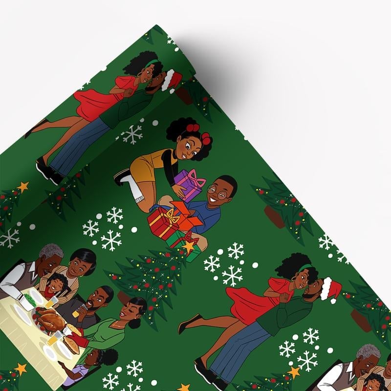 Last Day Promotion 70% OFF - 🔥Home for the Holidays Black Santa Wrapping paper