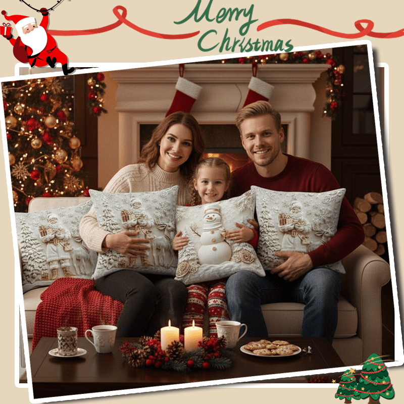 🎄 Soft Christmas Pillow Covers – 4-Piece Set for Cozy Holiday Vibes!