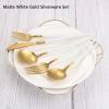 Matte Gold Silverware Set, VANVRO 40-Piece Stainless Steel Flatware Set, Satin Finish tableware Cutlery Set, Service for 8, Home and Restaurant, Dishwasher Safe