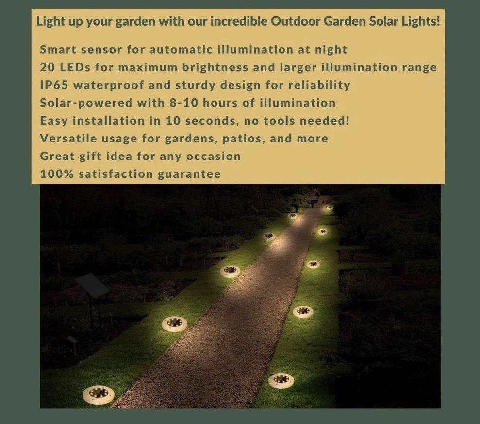 🔥New Waterproof Solar Powered Garden Lights