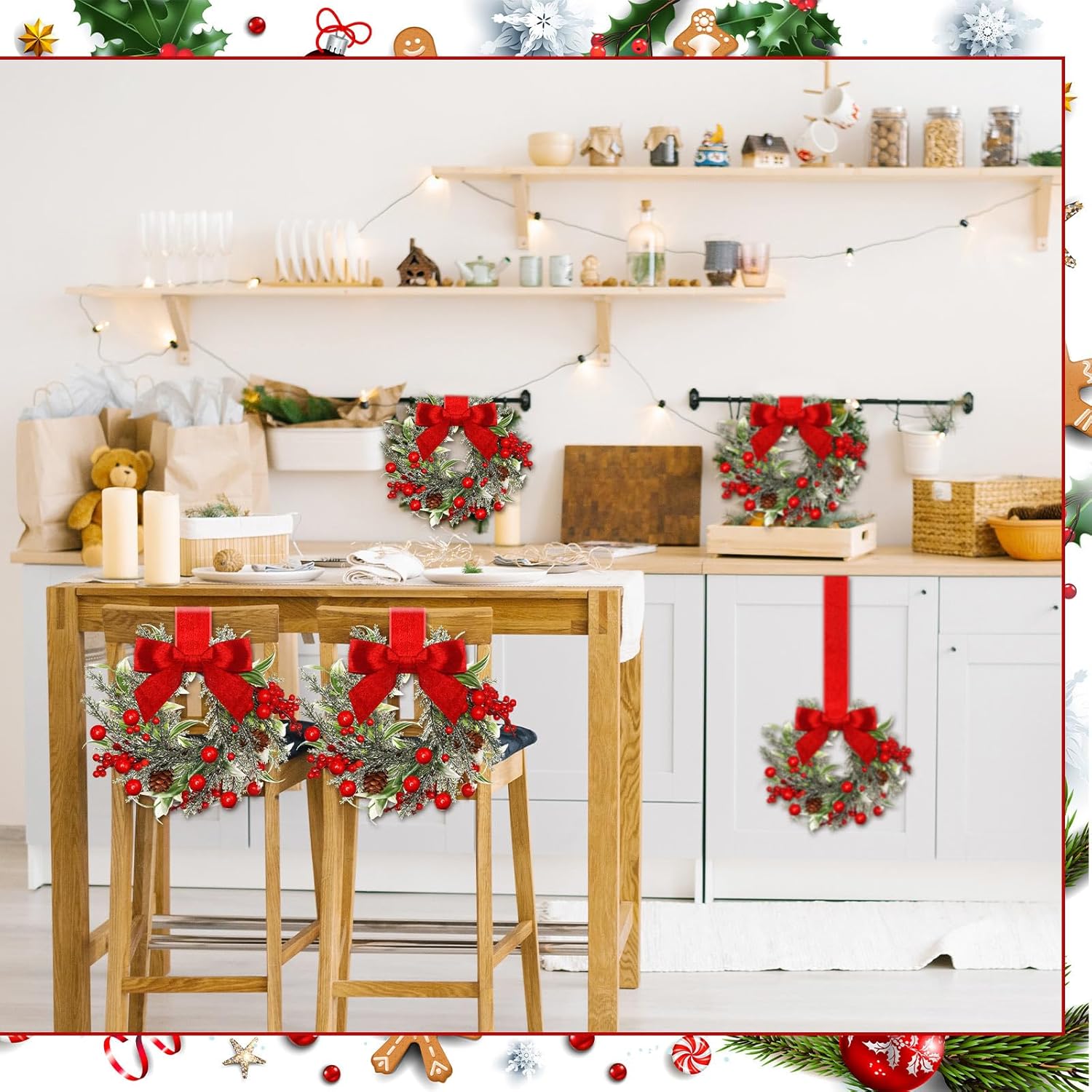 🎁 Letzter Tag 50 % RABATT🎁 Mini-Weihnachtskränze für Schränke – Maximaler Weihnachtszauber