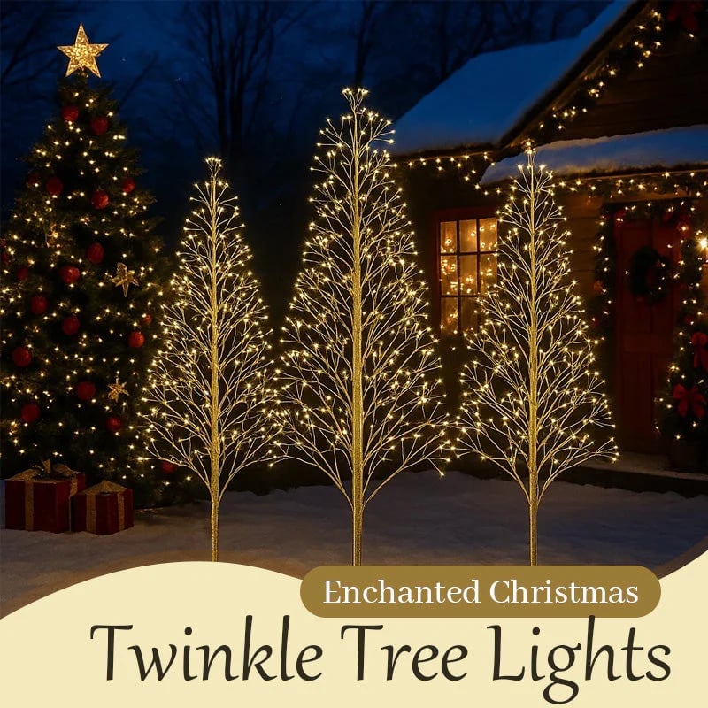 ✨4' Pre-Lit Starburst Gold Artificial Christmas Tree with 500 Warm White Twinkling LED Lights🎄🌟