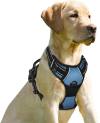 BARKBAY No Pull Dog Harness Front Clip Heavy Duty Reflective Easy Control Handle for Large Dog Walking(Black,L)