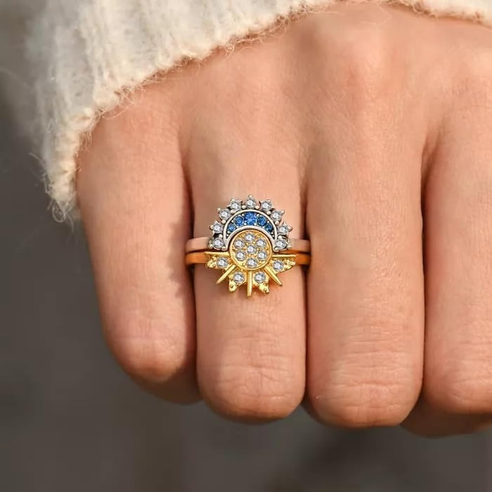 🎁2024 Hot Sale🎁Sun & Moon Ring Set