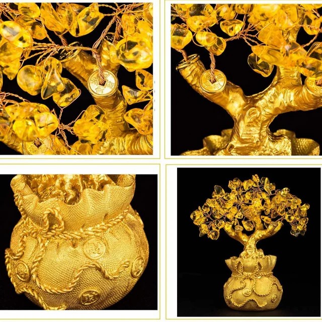 Citrine Money Tree for Prosperity - Feng Shui Gemstone Ornament