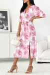 Women's V-neck Waist Floral Dress