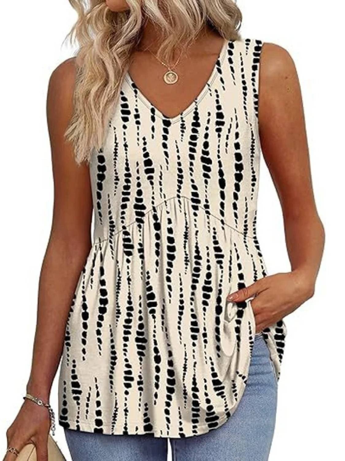 ⏰LAST DAY SALE 50% OFF💥Women Dressy Sleeveless V Neck Babydoll Tank Tops