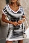 Women's V-neck Contrasting Edge Casual Dress