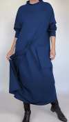 Women's Crew-neck One-pocket Long Sleeve Dress
