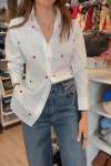Women's Fashion Casual Solid Color Love Heart Shirt