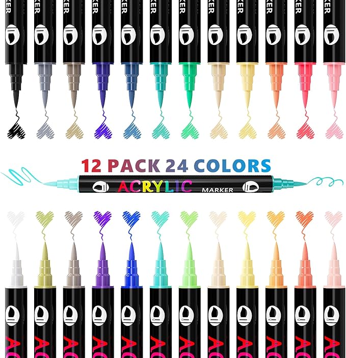 🔥Last Day Promotion 49% OFF-🎨Acrylic Paint Marker Drawing Set - Quick Dry Water Based Premium