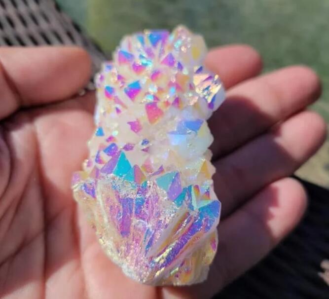 🔥Angel Aura Cluster- Aura Quartz Rainbow Crystal - Healing Aura Quartz Crystals and Stones-Buy 3 Get Extra 15% Off