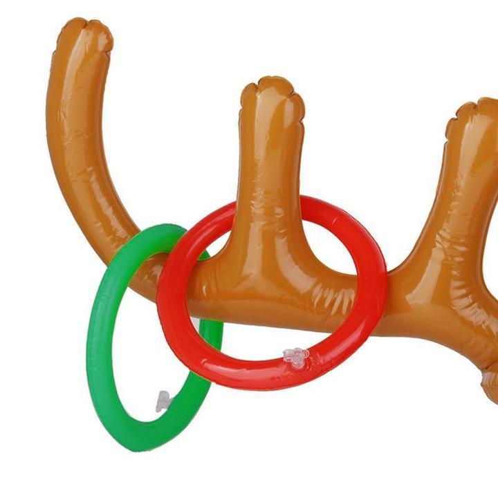 (Early Halloween Sale- Save 50% OFF) Reindeer Antler Ring Toss Game with 4 Rings