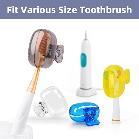 (🔥Last Day Promotion - 49% OFF) 4 Pack Travel Toothbrush Head Covers, 🎁Buy 3 Sets get 2 Sets Free