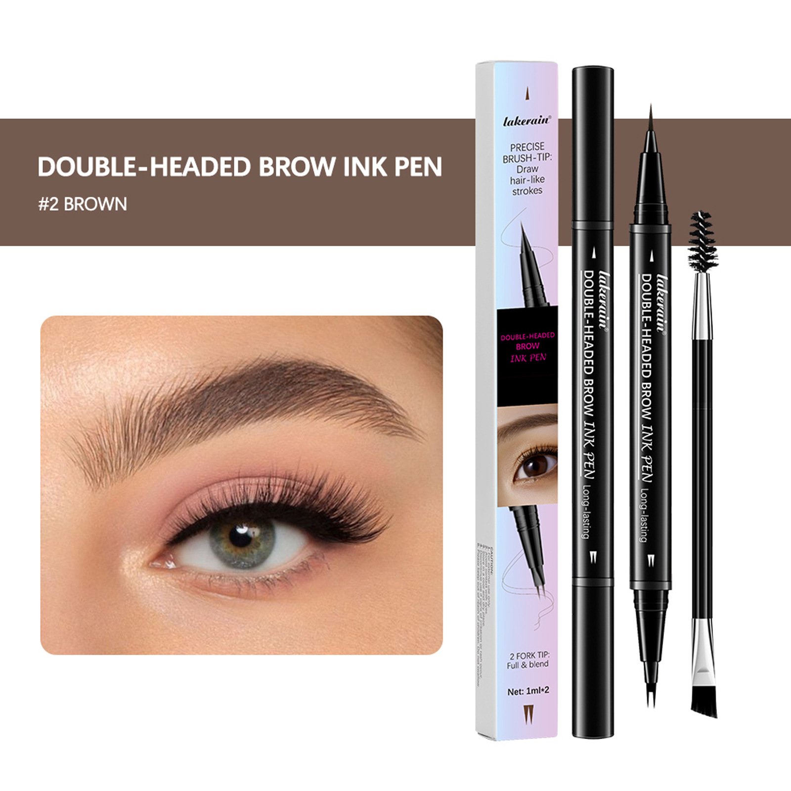 🎁TikTok Last Day Sale - 70% OFF✨2-in-1 Dual-Ended Eyebrow Pen💖 Achieve Perfect Brows Instantly