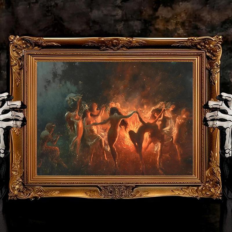 🔥Last Day 50% OFF - Witches Halloween Wall Art DarkGothic Decor for Home Library🔮