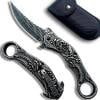 Blue Dragon Knife Dark Side-9Cr18Mo BLADE Pocket Folding Knife With Sheath