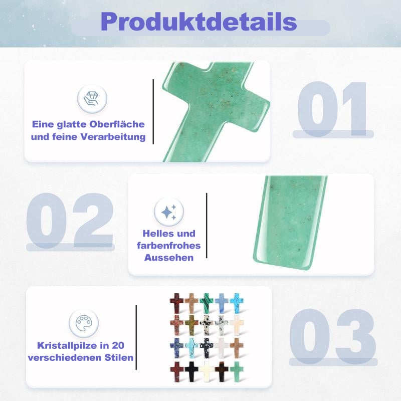 🎁LETZTER TAG 49 % RABATT✝️Handgefertigte Kreuze aus natürlichem Kristall